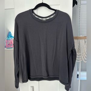 Madewell MWL superbrushed easygoing sweatshirt, size large, black coal